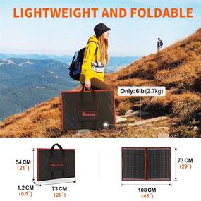 img 3 attached to 🌞 DOKIO 110W 18V Portable Foldable Solar Panel Kit with Controller, 2 USB Outputs for Charging 12V Batteries/Power Station (AGM, LiFePO4) - Ideal for RV Camping, Trailers, and Emergency Power - 21x28 inch, 5.9lb