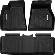 🔲 premium black tpe floor mats for 2015-2021 tesla model s - all-weather protection with front, rear & full set liners by oedro logo