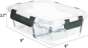 img 3 attached to 🍱 [5-Pack, 36 oz] Glass Meal Prep Containers 3 Compartment with Lids - Food Storage Made Easy