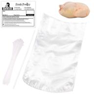 🐔 poultry shrink bags: 50pcs clear heat shrink bags for chickens, rabbits - bpa free, freezer safe with zip ties, labels & silicone straw логотип