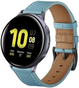 img 4 attached to Aottom [20MM] Samsung Gear S2 Classic Leather Bands Replacement - Blue: Premium Wrist Band with Metal Buckle for Samsung Gear Sport/S2 Classic/Moto 360 2nd Gen (Mens 42mm 2015 Version)