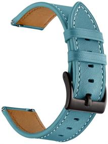img 1 attached to Aottom [20MM] Samsung Gear S2 Classic Leather Bands Replacement - Blue: Premium Wrist Band with Metal Buckle for Samsung Gear Sport/S2 Classic/Moto 360 2nd Gen (Mens 42mm 2015 Version)