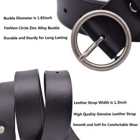 img 2 attached to Vonsely Leather Shorts Buckle Waistline Women's Accessories and Belts