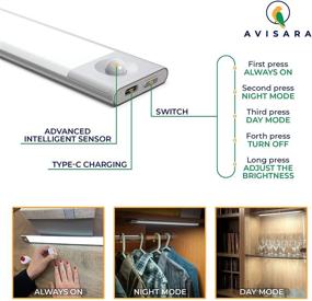 img 2 attached to AVISARA Rechargeable Motion Sensor Light: Ultimate Closet Lighting Solution - Motion Activated, Wireless & USB Rechargeable - Ideal Under Cabinet Lighting