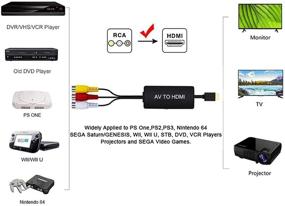 img 2 attached to Преобразователь RCA в HDMI RuiPuo - адаптер Composite в HDMI для поддержки 1080P, совместим с системами PAL/NTSC, подходит для WII, WII U, PS one, PS2, PS3, STB, Xbox, VHS, видеомагнитофонов, Blu-Ray DVD и захвата видеосигнала через HDMI.