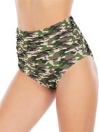 women's clothing: control bathing swimsuits with waisted bottoms logo