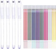 water soluble disappearing pen set - 4 ink fabric marker pens with 24 refills | ideal for tailor's chalk pens, quilting, diy dressmaking, sewing, and crafts logo