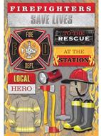 🔥 karen foster 11585 design acid and lignin free firefighter scrapbooking sticker sheet logo