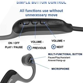 img 1 attached to 💪 Улучшите свою тренировку с серыми беспроводными боновыми наушниками для спорта и фитнеса с технологией костной проводимости Bluetooth.