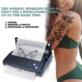 img 3 attached to 🖨️ Sacnahe Thermal Tattoo Transfer Stencil Machine Copier Printer Kit with Free 20pcs Tattoo Stencil Transfer Paper Black - 2021 Updated Version