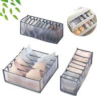 👙 grey eddhomes foldable bra underwear drawer organizer divider - set of 3 | storage for women's bras, underwear, and socks логотип