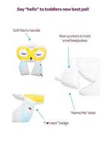 img 3 attached to 🦉 Rhoost Toddler Travel Buddy Neck Rest: Head Support for Kids on Car & Airplane Journeys, featuring Fun Koala or Owl Design, Pockets, and Name Badge