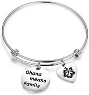 ensianth ohana means family bracelet: hawaiian hibiscus flower jewelry, perfect family member gift logo