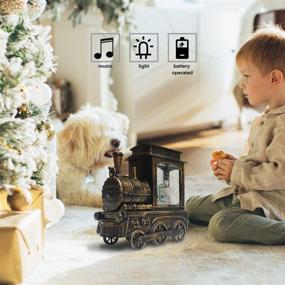 img 1 attached to 🐧 GOOSH освещенный рождественский полярный медведь с пингвинами: очаровательный холодильный декор на батарейках с светодиодной блеском, музыкой и таймером - идеальный подарок для домашнего оформления на рождество.