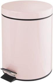 img 4 attached to 🗑️ mDesign 5L Round Small Metal Step Trash Can Wastebasket, Garbage Container Bin - Ideal for Bathroom, Powder Room, Bedroom, Kitchen, Craft Room, Office - Blush Pink Color, Removable Liner Bucket