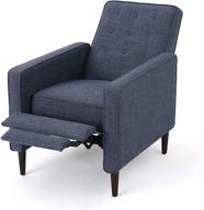 🪑 gdfstudio macedonia mid-century modern dark blue tufted back fabric recliner logo