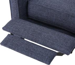 img 2 attached to 🪑 GDFStudio Macedonia Mid-Century Modern Dark Blue Tufted Back Fabric Recliner