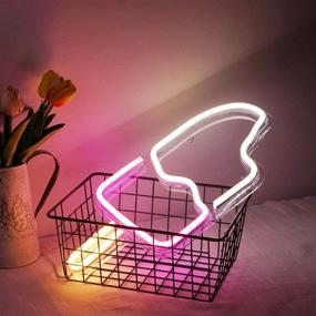 img 3 attached to 🍦 LED Neon Sign Lights - SunKite Ice Cream Neon Wall Art Decor for Bedroom, Home, Bars, Cafes, Party - USB Powered Novel Night Neon Lamps - Perfect for Christmas, Holiday Decorations