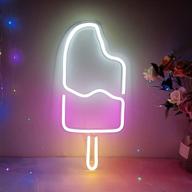 🍦 led neon sign lights - sunkite ice cream neon wall art decor for bedroom, home, bars, cafes, party - usb powered novel night neon lamps - perfect for christmas, holiday decorations логотип