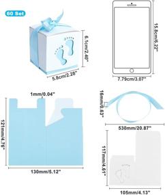 img 3 attached to 👶 PH PandaHall 60 Sets Baby Shower Candy Boxes - Footprints Folding Boxes Blue Paper Gift Box with Ribbon - Party Table Décor, Birthday Party, Gift Favor (2.4 x 2.4 x 2.4 Inch)