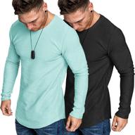 coofandy men's 2 pack muscle fitted t-shirt: gym workout athletic long sleeves tee - performance and style combined логотип