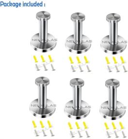 img 3 attached to Single Super Heavy Duty Wall Mount Hook, Long Bath Towel Hooks in Brushed Stainless Steel - Ideal for Bedroom, Living Room, Bathroom, Fitting Room, Office, and Garage Storage (Pack of 6)