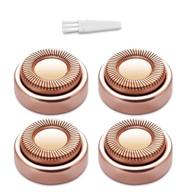 🌹 18k gold-plated rose gold facial hair remover replacement heads - flawless women's lip, chin, and cheeks cleaning - soft touch - as seen on tv - 4 count logo