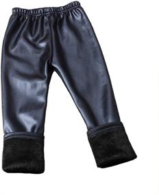 img 2 attached to Cozy and Stylish: Swtddy Kids Winter Warm Leggings - Stretch Girls Faux Leather Fleece Pants