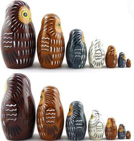 img 3 attached to 🦉 Matryoshka Owl Nesting Dolls Decor