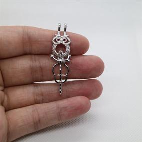 img 1 attached to 🦉 FANTASY 10pcs Hollow Owl Platinum Plated Pearl Bead Cage Necklace - Essential Oil Diffuser Pendant for Jewelry Making Supplies