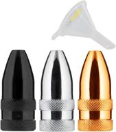 🧊 posh premium metal snuff bullet 3-pack bundle (anodized aluminum) - travel spice storage with conclarity micro funnel логотип