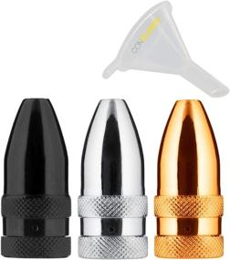 img 4 attached to 🧊 Posh Premium Metal Snuff Bullet 3-Pack Bundle (Anodized Aluminum) - Travel Spice Storage with ConClarity Micro Funnel