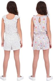 img 1 attached to 🦋 Стильный 2-пакетный ромпер на бретелях для девочек с бабочками: модная и комфортная летняя одежда для детей.