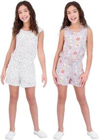 img 3 attached to 🦋 Стильный 2-пакетный ромпер на бретелях для девочек с бабочками: модная и комфортная летняя одежда для детей.