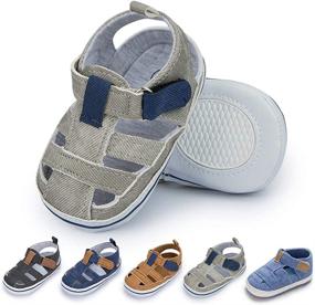 img 4 attached to 💙 Comfortable and Stylish Sabe Sandals for Boys: Anti-Slip Pre-Walker Shoes (12-18 Months)