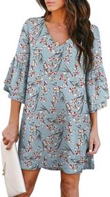 img 4 attached to 👗 BELONGSCI Women's V-Neck Sleeve Dress: Stylish and Comfortable Women's Clothing
