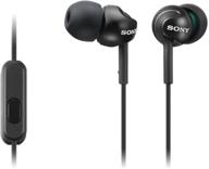 🎧 immerse in rich bass: sony deep bass earphones with smartphone control and mic - metallic black logo