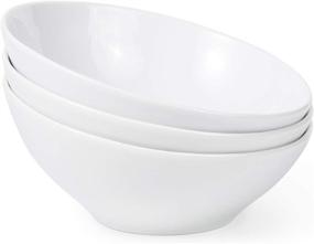 img 4 attached to 🍽️ Elegant Porcelain Salad Serving Bowls with Angled Design – Perfect for Presenting your Favorite Dishes