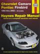 haynes repair manual camaro firebird logo