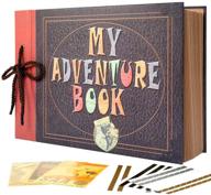 📚 innocheer large adventure book with embossed cover - 12.3 x 8.3 inch, 80 pages scrapbook album - ideal gifts for thanksgiving day, christmas, anniversary, family memory logo