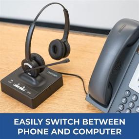 img 2 attached to Leitner OfficeAlly LH275 Dual-Ear Wireless Office Telephone Headset with Noise Canceling Mic - Compatible with Cisco, Polycom, Yealink, Avaya & More!