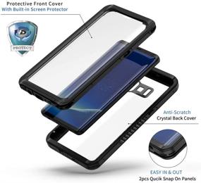 img 1 attached to 📱 Lanhiem Samsung Galaxy S8+ Plus Case - IP68 Waterproof Dustproof Shockproof Full Body Protective Cover with Built-in Screen Protector and Clear Underwater Seal (Black)