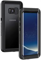 📱 lanhiem samsung galaxy s8+ plus case - ip68 waterproof dustproof shockproof full body protective cover with built-in screen protector and clear underwater seal (black) logo