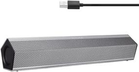 img 3 attached to 🔊 Sanyun SW010 Computer Speakers - Bluetooth 5.0, USB Powered Mini Sound Bar with Built-in 16-bit DAC for PC/Laptop/Tablet/Desktop/Smartphone - Silver