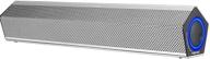 🔊 sanyun sw010 computer speakers - bluetooth 5.0, usb powered mini sound bar with built-in 16-bit dac for pc/laptop/tablet/desktop/smartphone - silver logo