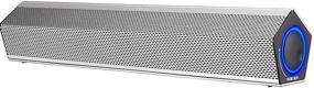 img 4 attached to 🔊 Sanyun SW010 Computer Speakers - Bluetooth 5.0, USB Powered Mini Sound Bar with Built-in 16-bit DAC for PC/Laptop/Tablet/Desktop/Smartphone - Silver