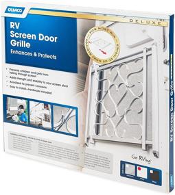 img 1 attached to 🚪 Camco Adjustable Screen Door Deluxe Grille - Enhanced RV Door Screen Protection, Fits 20-32 inches, Complete with Installation Hardware- White (43997)