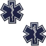 высокая видимость 2 шт reflective medic патчи для emt ems парамедиков - 2,76-дюймовые вышитые тканевые патчи с удобной застежкой-петлей звезда жизни логотип