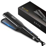 bcway extra-large floating titanium hair straightener - 2.16'' flat iron for all hair types, 30s instant heating & 5 adjustable temperatures - professional anti-static straightening iron logo