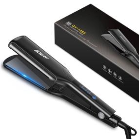 img 4 attached to Bcway Extra-Large Floating Titanium Hair Straightener - 2.16'' Flat Iron for All Hair Types, 30s Instant Heating & 5 Adjustable Temperatures - Professional Anti-Static Straightening Iron